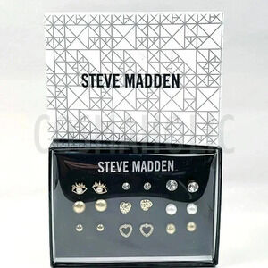 Steve Madden Gold Earring Boxed Gift Set 9 Pairs
